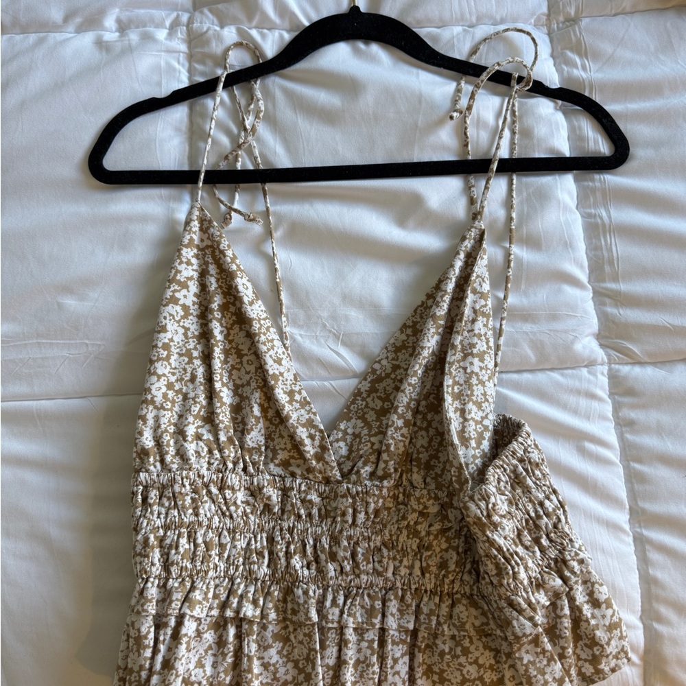 Floral Beige Women's Crop Top